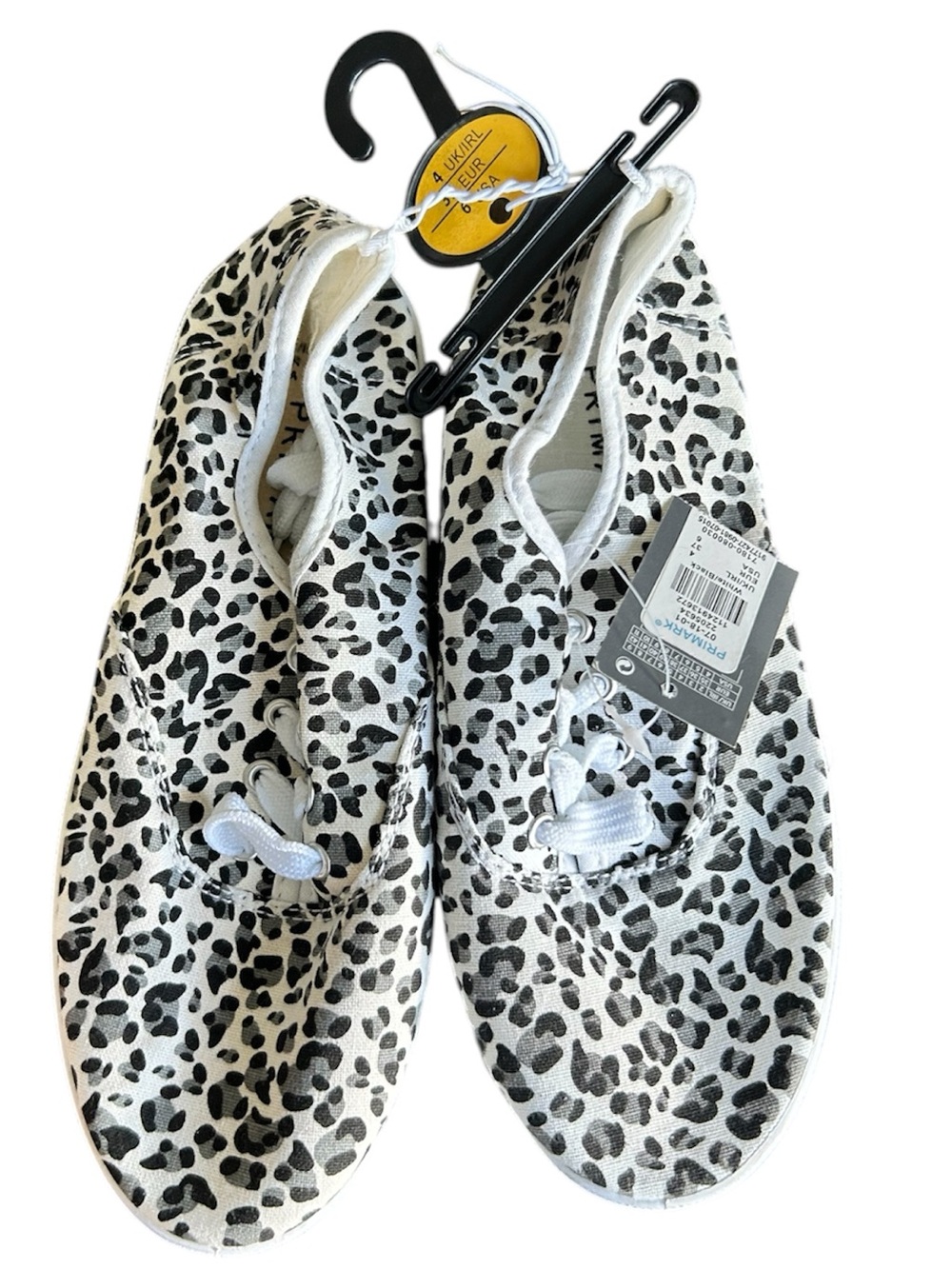 Primark NWT gray black white leopard print sneakers